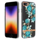 For iPhone SE 2022 / SE 2020 / 8 / 7 Flowers and Plants Series IMD TPU Phone Case(Blue Rose) - 1