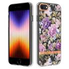For iPhone SE 2022 / SE 2020 / 8 / 7 Flowers and Plants Series IMD TPU Phone Case(Purple Peony) - 1