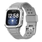 22mm Silicone Integrated Watch Band(Moonlight Grey+Silver Frame) - 1