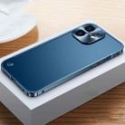 For iPhone 12 Metal Frame Frosted Case(Blue) - 1