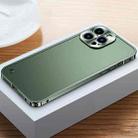 For iPhone 12 Metal Frame Frosted Case(Dark Green) - 1