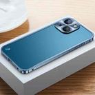 For iPhone 13 mini Metal Frame Frosted Case (Blue) - 1