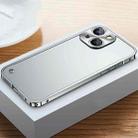 For iPhone 13 mini Metal Frame Frosted Case (Silver) - 1
