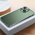 For iPhone 13 Metal Frame Frosted Case(Dark Green) - 1