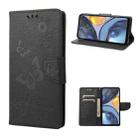 For Motorola Moto G22 Butterfly Embossed Horizontal Flip Leather Phone Case(Black) - 1