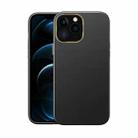 Electroplating Leather Texture PC + TPU Phone Case For iPhone 12 Pro(Black) - 1