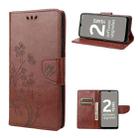 For Nokia G21 Butterfly Flower Pattern Leather Phone Case(Brown) - 1