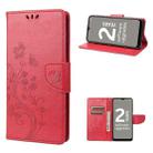 For Nokia G21 Butterfly Flower Pattern Leather Phone Case(Red) - 1