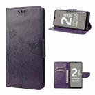 For Nokia G21 Butterfly Flower Pattern Leather Phone Case(Deep Purple) - 1