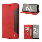 For Nokia G21 Skin Feel Splicing Leather Phone Case(Red) - 1