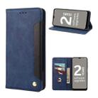 For Nokia G21 Skin Feel Splicing Leather Phone Case(Blue) - 1