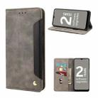 For Nokia G21 Skin Feel Splicing Leather Phone Case(Grey) - 1