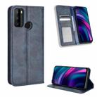 For BLU G51 Plus Magnetic Buckle Retro Texture Leather Phone Case(Blue) - 1