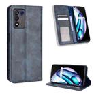 For OPPO Realme Q3T / Q3S Magnetic Buckle Retro Texture Leather Phone Case(Blue) - 1