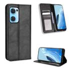 For OPPO Reno7 5G / Find X5 Lite Magnetic Buckle Retro Texture Leather Phone Case(Black) - 1