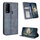 For TCL 30V 5G Magnetic Buckle Retro Texture Leather Phone Case(Blue) - 1