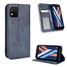 For Wiko Y52 Magnetic Buckle Retro Texture Leather Phone Case(Blue) - 1