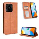 For Xiaomi Redmi 10C Magnetic Buckle Retro Texture Leather Phone Case(Brown) - 1