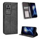 For Xiaomi Redmi K50 / K50 Pro Magnetic Buckle Retro Texture Leather Phone Case(Black) - 1