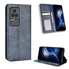 For Xiaomi Redmi K50 / K50 Pro Magnetic Buckle Retro Texture Leather Phone Case(Blue) - 1