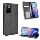 For Xiaomi Poco M4 Pro 5G Big Hole Magnetic Buckle Retro Texture Leather Phone Case(Black) - 1