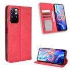 For Xiaomi Poco M4 Pro 5G Big Hole Magnetic Buckle Retro Texture Leather Phone Case(Red) - 1