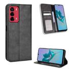 For ZTE Blade A72 / V40 Vita Magnetic Buckle Retro Texture Leather Phone Case(Black) - 1