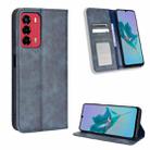 For ZTE Blade A72 / V40 Vita Magnetic Buckle Retro Texture Leather Phone Case(Blue) - 1