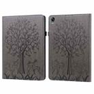 For OPPO Pad 11 inch Tree & Deer Pattern Pressed Printing Leather Tablet Case(Grey) - 1