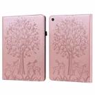 For Huawei MatePad T 10s 10.1 inch / T 10 9.7 inch Tree & Deer Pattern Pressed Printing Leather Tablet Case(Pink) - 1