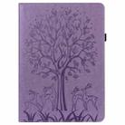 Tree & Deer Pattern Pressed Printing Leather Tablet Case For iPad mini 6 2021(Purple) - 2