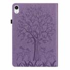 Tree & Deer Pattern Pressed Printing Leather Tablet Case For iPad mini 6 2021(Purple) - 3