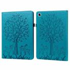 For Samsung Galaxy Tab A8 10.5 2021 SM-X200 / SM-X205 Tree & Deer Pattern Pressed Printing Leather Tablet Case(Blue) - 1