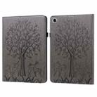 For Samsung Galaxy Tab A8 10.5 2021 SM-X200 / SM-X205 Tree & Deer Pattern Pressed Printing Leather Tablet Case(Grey) - 1