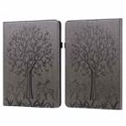 For Amazon Kindle Paperwhite 5 2021 Tree & Deer Pattern Pressed Printing Leather Tablet Case with Sleep / Wake-up(Grey) - 1