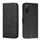 For Sony Xperia 10 III / 10 III  Lite Stitching Calf Texture Buckle Leather Phone Case(Black) - 1