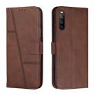 For Sony Xperia 10 III / 10 III  Lite Stitching Calf Texture Buckle Leather Phone Case(Brown) - 1