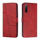 For Sony Xperia 10 III / 10 III  Lite Stitching Calf Texture Buckle Leather Phone Case(Red) - 1