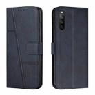 For Sony Xperia 10 III / 10 III  Lite Stitching Calf Texture Buckle Leather Phone Case(Blue) - 1