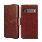 For Google Pixel 6 Pro Crystal Texture Leather Phone Case(Brown) - 1