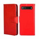 For Google Pixel 6A Crystal Texture Leather Phone Case(Red) - 1