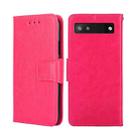 For Google Pixel 6A Crystal Texture Leather Phone Case(Rose Red) - 1