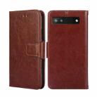 For Google Pixel 6A Crystal Texture Leather Phone Case(Brown) - 1