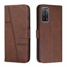 For OPPO A16/A16S/A54S/A55 5G/A53S 5G Stitching Calf Texture Buckle Leather Phone Case(Brown) - 1