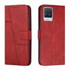 For OPPO Realme 8 / 8 Pro Stitching Calf Texture Buckle Leather Phone Case(Red) - 1