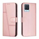 For OPPO Realme 8 / 8 Pro Stitching Calf Texture Buckle Leather Phone Case(Pink) - 1