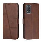 For OPPO Realme 8 5G/Realme V13 5G/Narzo 30 5G Stitching Calf Texture Buckle Leather Phone Case(Brown) - 1