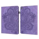 For Huawei MediaPad M5 Lite 10 Peacock Embossed Pattern TPU + PU Leather Tablet Case(Purple) - 1