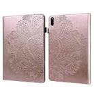 For Huawei MatePad 10.4 Peacock Embossed Pattern TPU + PU Leather Tablet Case(Rose Gold) - 1