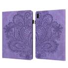 For Huawei MatePad 10.4 Peacock Embossed Pattern TPU + PU Leather Tablet Case(Purple) - 1